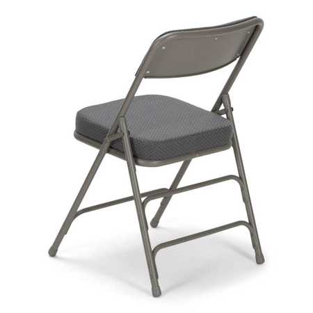 Atlas Commercial Products Triple-Braced Fabric Padded Metal Folding Chair, 2" Cushion, Gray MFC22GRYFP-2